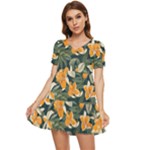 Neroli Blossom Tiered Short Sleeve Babydoll Dress