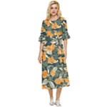 Neroli Blossom Double Cuff Midi Dress