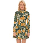 Neroli Blossom Long Sleeve Velour Longline Dress