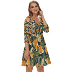 Shoulder Cut Out Zip Up Dress 