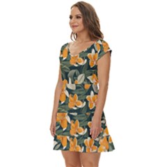 Short Sleeve Tiered Mini Dress 