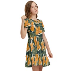 Kids  Puff Sleeved Dress 