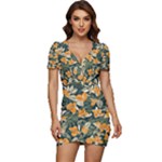 Neroli Blossom Low Cut Cap Sleeve Mini Dress