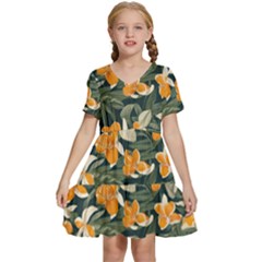 Kids  Short Sleeve Tiered Mini Dress 