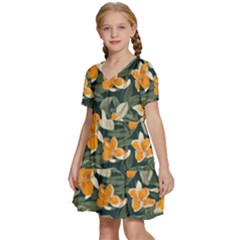 Kids  Short Sleeve Tiered Mini Dress 