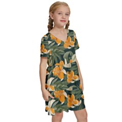 Kids  Short Sleeve Tiered Mini Dress 