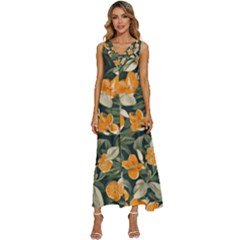 V-Neck Sleeveless Wide Leg Pants Overalls 