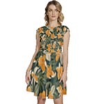 Neroli Blossom Cap Sleeve High Waist Dress