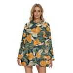 Neroli Blossom Round Neck Long Sleeve Bohemian Style Chiffon Mini Dress
