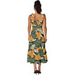 Tie-Strap Tiered Midi Chiffon Dress 