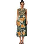 Neroli Blossom Sleeveless Round Neck Midi Dress