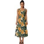 Neroli Blossom Square Neckline Tiered Midi Dress
