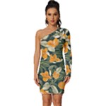 Neroli Blossom Long Sleeve One Shoulder Mini Dress