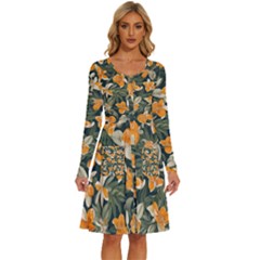 Long Sleeve Dress With Pocket 