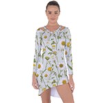 Sunflowers Asymmetric Cut-Out Shift Dress