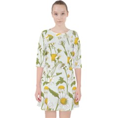 Quarter Sleeve Pocket Dress 