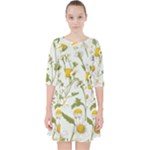 Sunflowers Quarter Sleeve Pocket Dress
