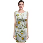 Sunflowers Sleeveless Velvet Midi Dress