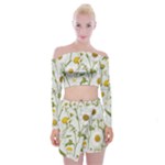 Sunflowers Off Shoulder Top with Mini Skirt Set