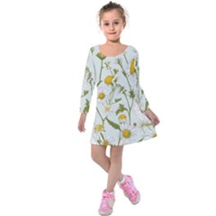Kids  Long Sleeve Velvet Dress 