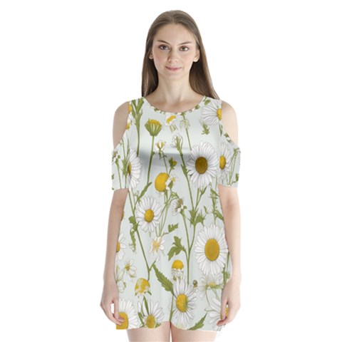 Sunflowers Shoulder Cutout Velvet One Piece from ArtsNow.com