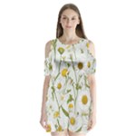 Sunflowers Shoulder Cutout Velvet One Piece