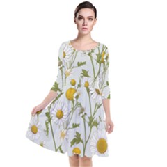 Quarter Sleeve Waist Band Dress 