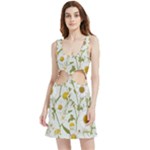 Sunflowers Velour Cutout Dress