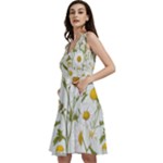 Sunflowers Sleeveless V-Neck Skater Dress with Pockets