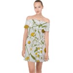 Sunflowers Off Shoulder Chiffon Dress