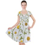 Sunflowers Cap Sleeve Midi Dress