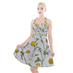 Sunflowers Halter Party Swing Dress 