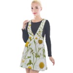 Sunflowers Plunge Pinafore Velour Dress