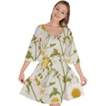 Sunflowers Velour Kimono Dress