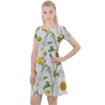 Sunflowers Cap Sleeve Velour Dress 