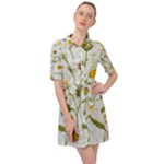 Sunflowers Belted Shirt Dress