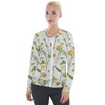 Sunflowers Velvet Zip Up Jacket