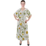 Sunflowers V-Neck Boho Style Maxi Dress