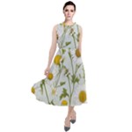 Sunflowers Round Neck Boho Dress