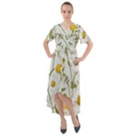 Sunflowers Front Wrap High Low Dress