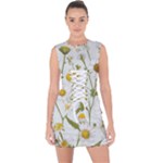 Sunflowers Lace Up Front Bodycon Dress