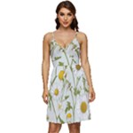 Sunflowers V-Neck Pocket Summer Dress 