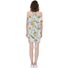 Shoulder Frill Bodycon Summer Dress 