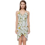 Sunflowers Wrap Frill Dress
