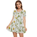 Sunflowers Tiered Short Sleeve Babydoll Dress