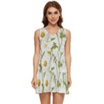 Sunflowers Tiered Sleeveless Mini Dress