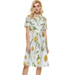 Sunflowers Button Top Knee Length Dress
