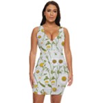 Sunflowers Draped Bodycon Dress