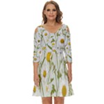 Sunflowers Shoulder Cut Out Zip Up Dress