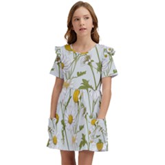 Kids  Frilly Sleeves Pocket Dress 
